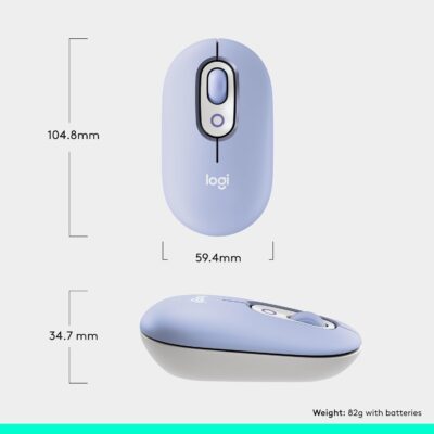 Logitech POP Mouse: The Versatile Silent Companion for Your Devices in Lilac. 16 Logitech POP Mouse: The Versatile Silent Companion for Your Devices in Lilac.