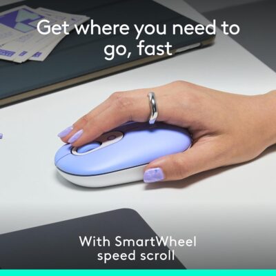 Logitech POP Mouse: The Versatile Silent Companion for Your Devices in Lilac. 10 Logitech POP Mouse: The Versatile Silent Companion for Your Devices in Lilac.
