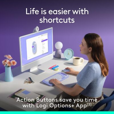 Logitech POP Mouse: The Versatile Silent Companion for Your Devices in Lilac. 11 Logitech POP Mouse: The Versatile Silent Companion for Your Devices in Lilac.