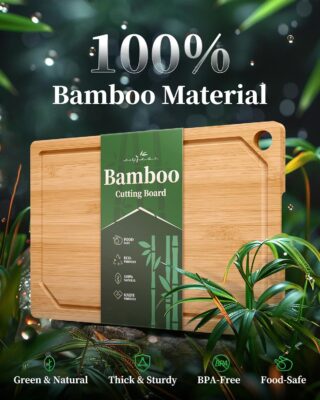 Kitsure Bamboo Cutting Board: Versatile & Juice-Ready Kitchen Essential in Multiple Sizes 10 Kitsure Bamboo Cutting Board: Versatile & Juice-Ready Kitchen Essential in Multiple Sizes