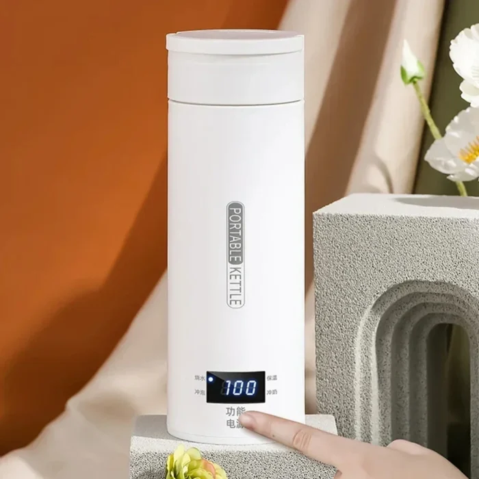 450ML 전기 주전자 휴대용 차 커피 주전자 여행용 물 끓이기 보온컵 방열 물병 영어 메뉴 - AliExpress 6